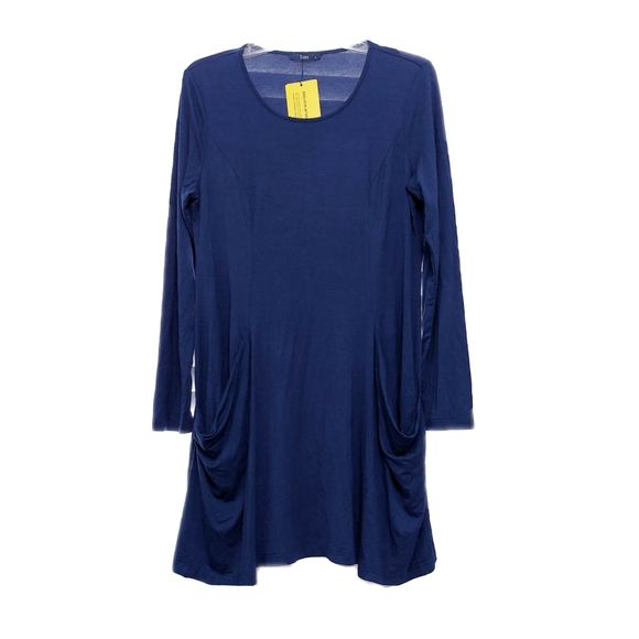 Casual A Line Womens L Navy Dress with Front Pockets by Simier Fariry - Picture 4 of 8